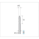 ナカニシ　超硬カッター　砲弾（ダブルカット）　刃径３ｍｍ　刃長１２．７ｍｍ　24726　1 本