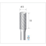 나카니시 초경 커터 원통(더블 컷) 날 직경 8mm 날 길이 19mm 26042 1개