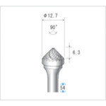 ナカニシ　超硬カッター　テーパー（ダブルカット）刃径１２．７ｍｍ　刃長６．３ｍｍ　26233　1 本