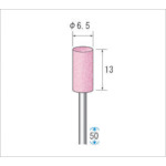 ナカニシ　軸付砥石（１Ｐｋ（袋）＝１０本）粒度８０　ピンク　円筒　外径６．５ｍｍ　42015　1 PK