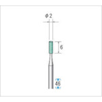 ナカニシ　軸付砥石（１Ｐｋ（袋）＝１０本）粒度１００　グリーン　円筒　外径２ｍｍ　42102　1 PK