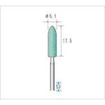 ナカニシ　軸付砥石（１Ｐｋ（袋）＝１０本）粒度＃１５０　グリーン　砲弾　φ５．１　42114　1 PK