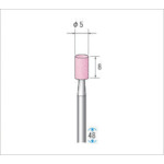 ナカニシ　軸付砥石（１Ｐｋ（袋）＝１０本入）粒度＃６０　ピンク　円筒　外径５ｍｍ　42414　1 PK
