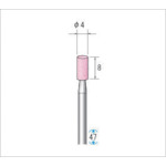 Nakanishi Shafted Grindstone (1Pk (bag) = 10 pieces) Grain size 100 Pink Cylinder Outer diameter 4mm 42423 1 PK