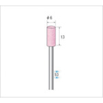 ナカニシ　軸付砥石（１Ｐｋ（袋）＝１０本）粒度＃１２０　ピンク　円筒　外径６ｍｍ　42487　1 PK