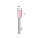 ナカニシ　軸付砥石（１Ｐｋ（袋）＝１０本）粒度＃１２０　ピンク　円筒　外径８ｍｍ　42488　1 PK