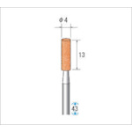 ナカニシ　軸付砥石（１Ｐｋ（袋）＝１０本入）粒度＃８０　レッド　円筒　外径４ｍｍ　42605　1 PK