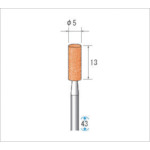 ナカニシ　軸付砥石（１Ｐｋ（袋）＝１０本入）粒度＃６０　レッド　円筒　外径５ｍｍ　42606　1 PK