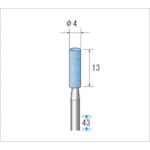 ナカニシ　軸付砥石（１Ｐｋ（袋）＝１０本）粒度＃１２０　ブルー　円筒　外径４ｍｍ　42642　1 PK