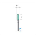 ナカニシ　軸付砥石（１Ｐｋ（袋）＝１０本）粒度１００　グリーン　円筒　外径４ｍｍ　42683　1 PK