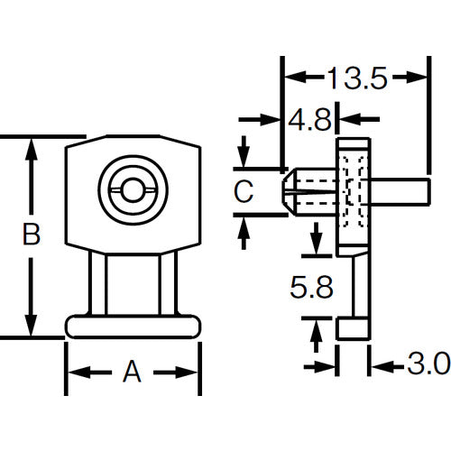 ＰＡＮＤＵＩＴ　リベット式薄型押し込み固定具　青　（１００個入）　KIMS-H430-C6　1 袋