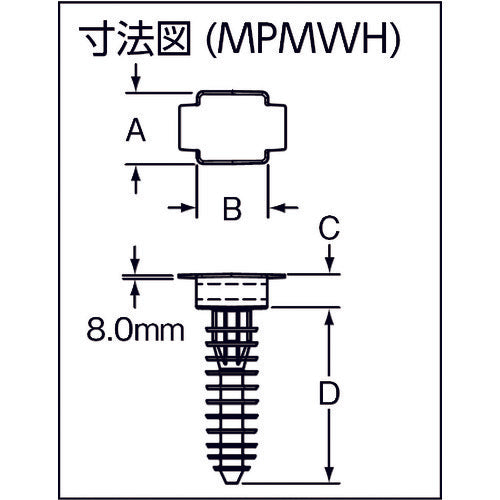 ＰＡＮＤＵＩＴ　コンクリート用押し込み型固定具　（５０個入）　MPMWH32-L0　1 袋