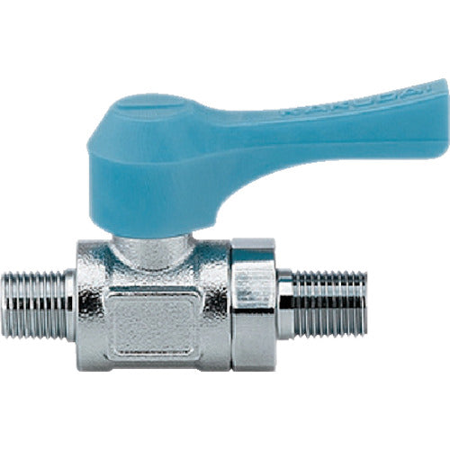 KAKUDAI Miniature Ball Valve Nominal Size (A) R3/8 Total Length 50.4 Blue 651-801-10 1 pc