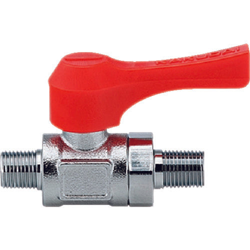 KAKUDAI Miniature Ball Valve Nominal Size (A) R1/8 Total Length 50.4 Orange 651-901-3 1 pc
