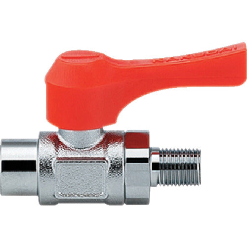 KAKUDAI Miniature Ball Valve Nominal Size (A) Rc1/4 Total Length 49.4 Orange 651-903-6 1 pc