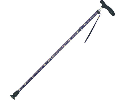 Kaientai Folding Japanese Pattern Cane with Antibacterial Grip / CMS-13 Dark Blue 1 Cane