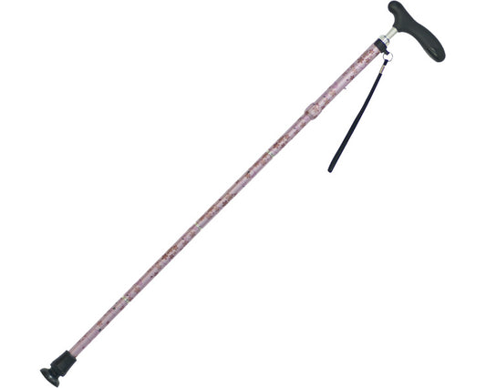 Kaientai Folding Japanese Pattern Cane with Antibacterial Grip / CMS-13 Pink 1 Cane