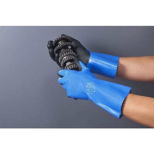 SHOWA Nitrile Rubber Gloves NO378Plus Nitrove W+ Right Hand 2 Pairs Blue S Size NO378PLUS-R2PS 1 PK