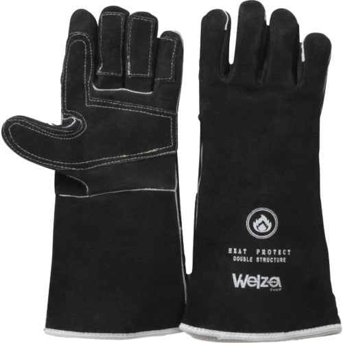 카시와타 웰더 블랙 하드 용접용 5개 손가락 프리 W-0515BK 1 쌍