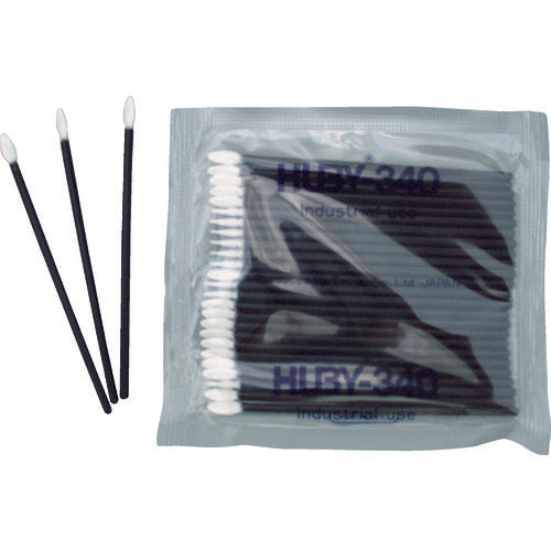 HUBY 3 inch industrial cotton buds (flat tip/conductive plastic shaft) FS-010SP (100 buds) FS-010SP 1 bag