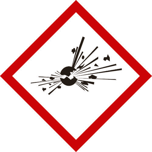 緑十字　ＧＨＳステッカー標識　爆弾の爆発　ＧＨＳ−３（大）　１５０×１５０ｍｍ　５枚組　ＰＥＴ　037103　1 組