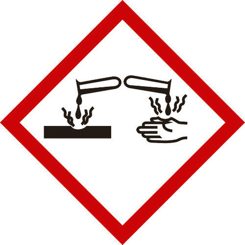 Green Cross GHS sticker sign Corrosive GHS-4 (large) 150 x 150 mm 5 sheets PET 037104 1 set