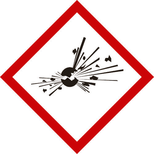 緑十字　ＧＨＳステッカー標識　爆弾の爆発　ＧＨＳ−３（小）　４０×４０ｍｍ　５枚組　ＰＥＴ　037303　1 組