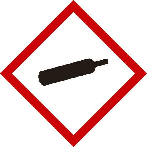 緑十字　ＧＨＳステッカー標識　ガスボンベ　ＧＨＳ−５（小）　４０×４０ｍｍ　５枚組　ＰＥＴ　037305　1 組