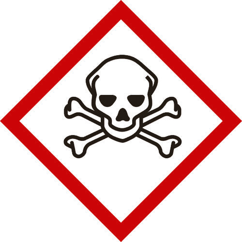 緑十字　ＧＨＳステッカー標識　どくろ　ＧＨＳ−６（小）　４０×４０ｍｍ　５枚組　ＰＥＴ　037306　1 組