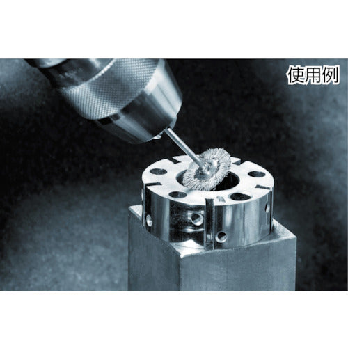 LESSMANN Miniature Brush with Shaft, Flat Type, Φ19, 410222, 1 Piece