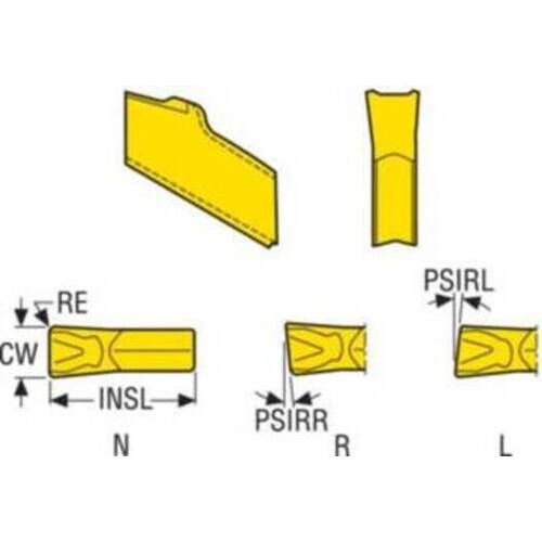 セコ　旋削　突っ切り用インサート　　超硬　Ｔ２５Ｍ　150.10-4R6-14　10 個