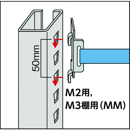 ＴＲＵＳＣＯ　スチールラック　Ｍ３型棚用落下防止ベルト　Ｗ１２００用　センターバックル　MM-RB1200-C　1 本