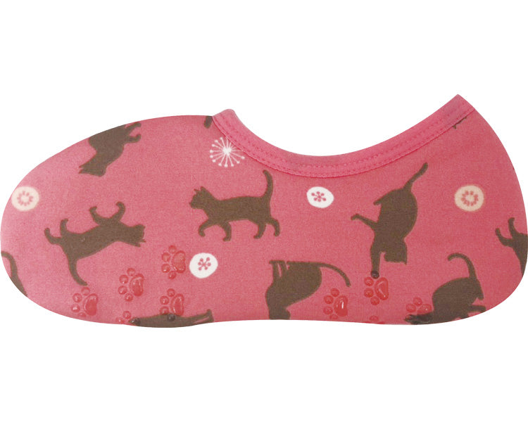 Warm socks short / 200395703 Silhouette cat pink 1 pair