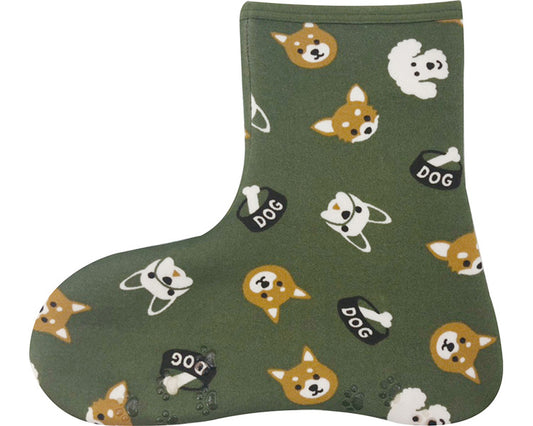 따끈따끈 소크 앵클 / 200395801 개 얼굴 올리브 1 케이스 (3 발 입)