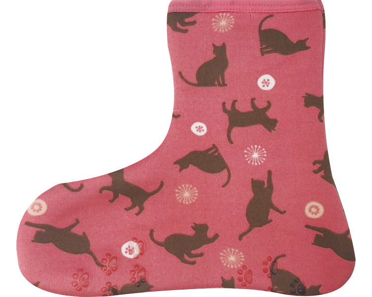 Warm socks ankle / 2003958-03 Silhouette cat pink 1 pair