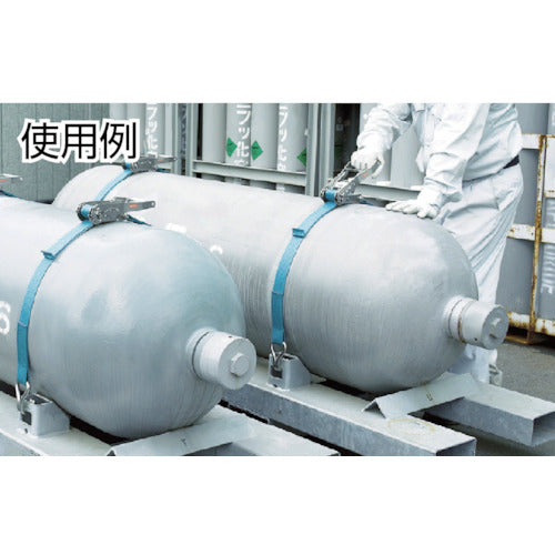 KITO 벨트 러싱 래칫 버클식 ​​50mm 폭 파단 하중 30kN 최대 사용력 7.5kN 양단 후크 A 타입 권취측 7m BLR030HA010HA070 1대