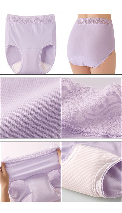 ウエストレース深ばき安心ショーツ　婦人用 / 047901804　パープル　LL　1 枚