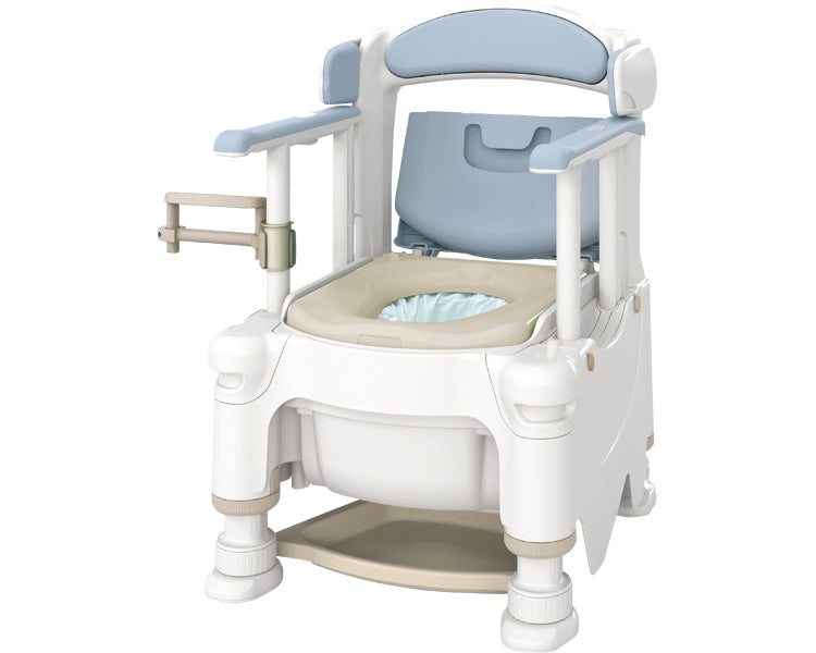 安寿　ポータブルトイレ　FX-30　らくゾウくん　自動ラップ　ソフト便座・快適脱臭 / 532-977　ミストブルー　1 台