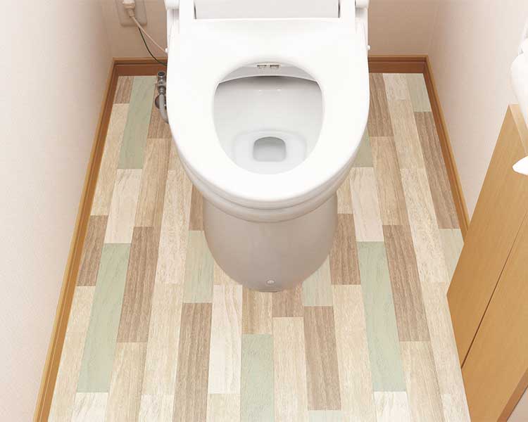 防水トイレ模様替えシート　トイレ全面用 / KSBKT-03　スクラップウッドグリーン　1 枚