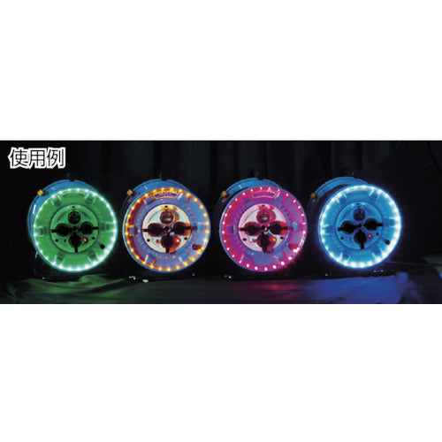 NICHIDO Electrician's Drum, Rainproof LED Line Drum, Blue, Overload and Leakage Protection, 30m, NPWL-EK33-B, 1 Unit