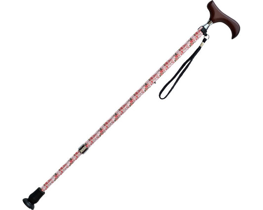 愛杖Eシリーズ　伸縮杖　柄タイプ / E-252A　ピンク花柄　1 本