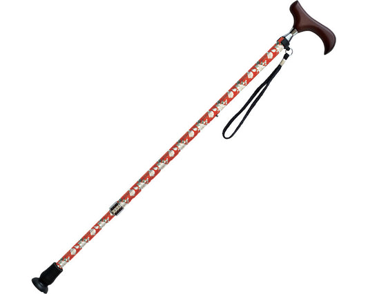 愛杖Eシリーズ　伸縮杖　柄タイプ / E-253A　レッド花柄　1 本