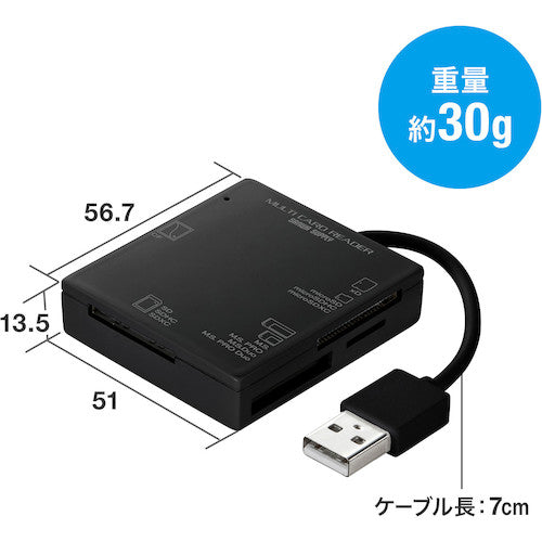 ＳＡＮＷＡ　ＵＳＢ２．０　カードリーダー　ADR-ML15BKN　1 個