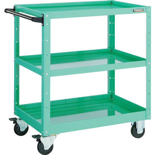 TRUSCO Tool Wagon Eagle Wagon 600 x 400 x H880 2 shallow and 1 deep shelves Young Green EGW-963F1-YG 1 unit