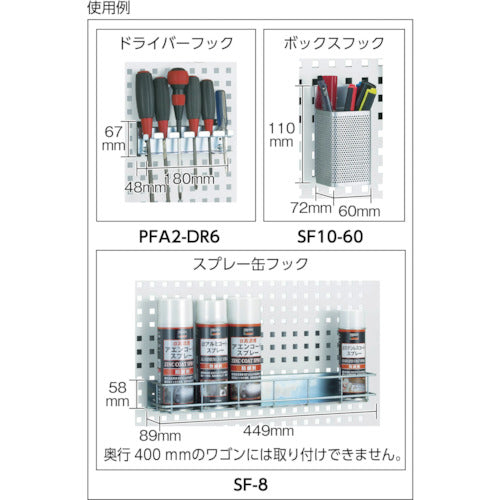 ＴＲＵＳＣＯ　ツールワゴン　ファルコンワゴン　７５０Ｘ５００　パネル付　ヤンググリーン　FAW-973P-YG　1 台