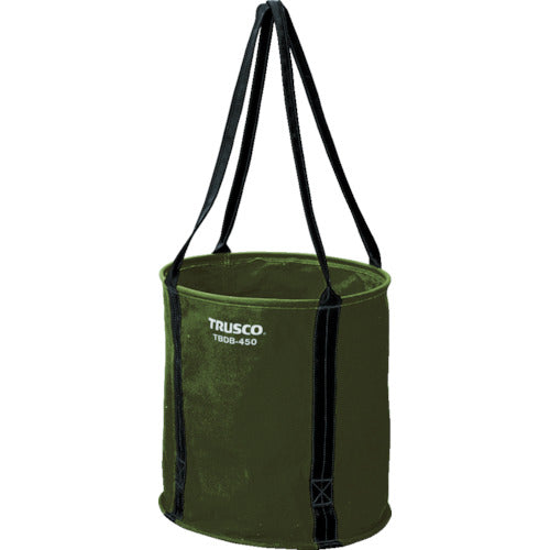 TRUSCO 대형 전공용 버킷 올리브 드러브 Φ400X400 TBDB-400-OD 1개