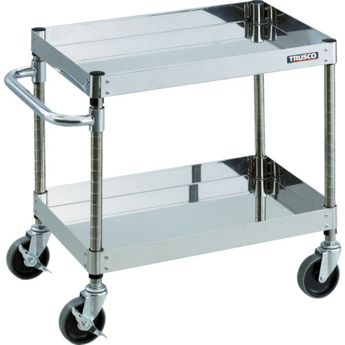 ＴＲＵＳＣＯ　ステンレスワゴン　クリーンフェニックスワゴン　ＳＵＳ３０４　Ｗ６００×Ｄ４００×Ｈ６００　２段　スチール金具　CPE3-662　1 台