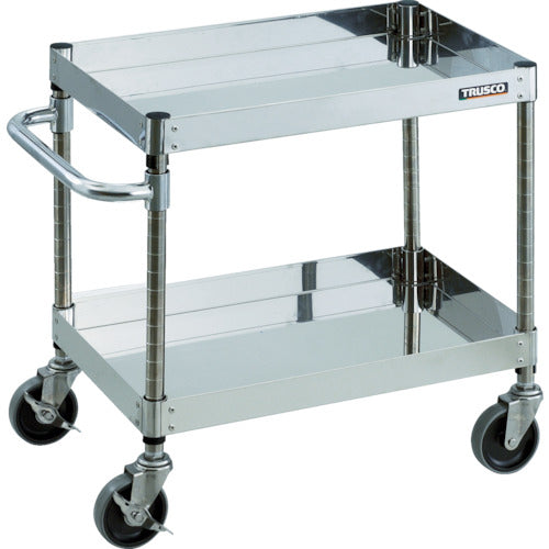ＴＲＵＳＣＯ　ステンレスワゴン　クリーンフェニックスワゴン　ＳＵＳ３０４　Ｗ７５０×Ｄ５００×Ｈ６００　２段　ＳＵＳ金具　CPE3-672SC　1 台