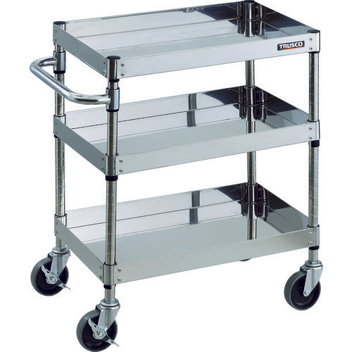 TRUSCO Stainless Steel Cart Clean Phoenix Cart SUS304 Shelf 750 x 500 CPE3-75T 1 piece
