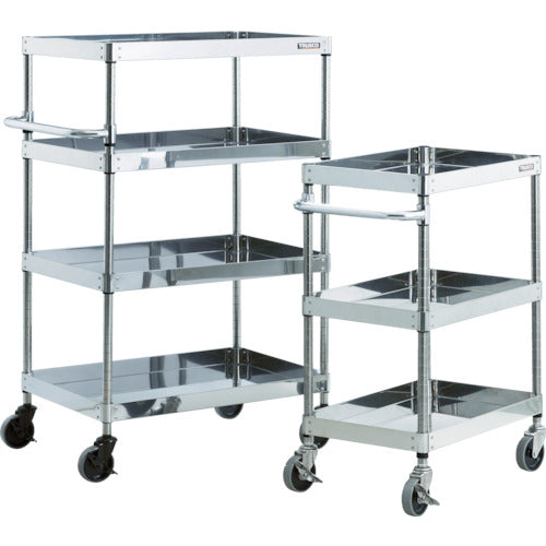 TRUSCO Stainless Steel Wagon Clean Phoenix Wagon SUS304 W750 x D500 x H880 3 Tiers Steel Fittings CPE3-973 1 Unit